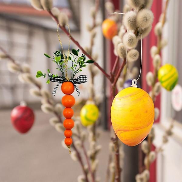 10 st Trä Påsk Morötter Ornament Hängande Hänge För Påsk Hemdekorationer