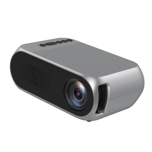 Mini Portabel Projektor LED 3D Full HD Hemmabio USB HDMI EU Grå Silver