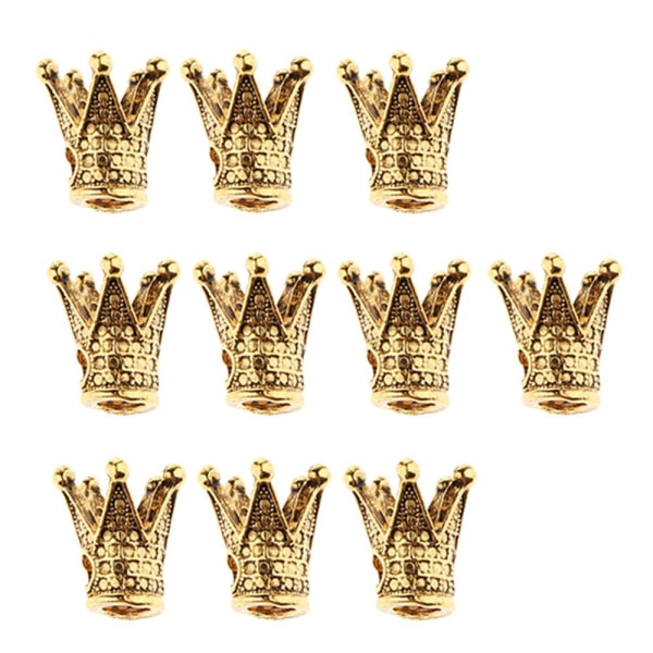 10st Crown Shape Spacer Beads Smycken Berlocker Guld