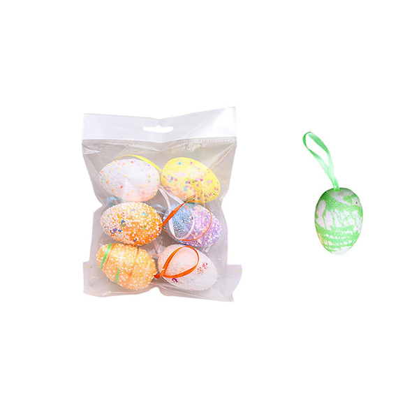 6 st Färgglada Målade Påskägg Hängande Ornament för DIY Hantverk Heminredning Nya C