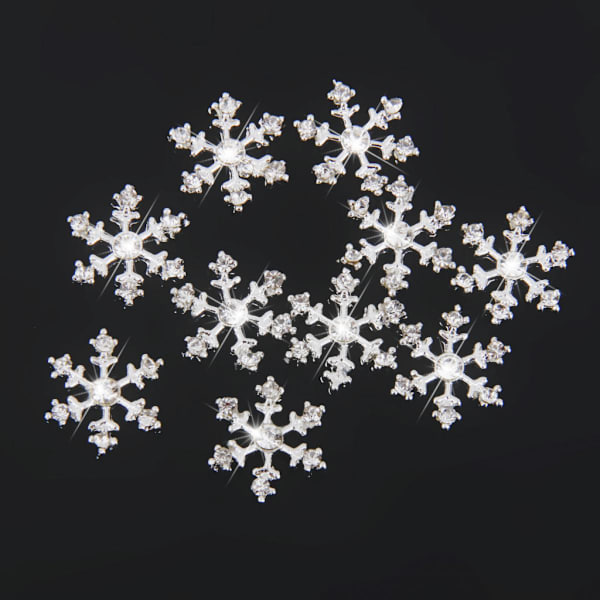 10 st 14 mm Kristall Strass Knappar Snöflinga Mönster DIY Scrapbooking Hantverk Dekor