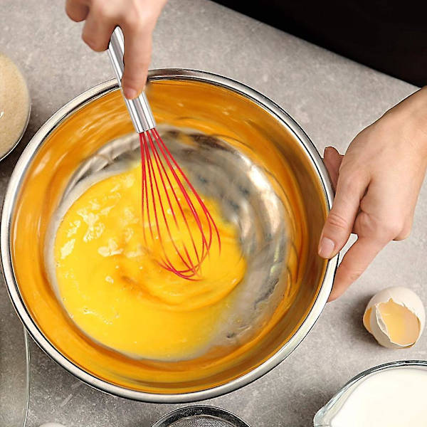 8 tums och 10 tums silikonvispsats om 4, visp ballong äggsås visp för nonstick kokkärl style 1