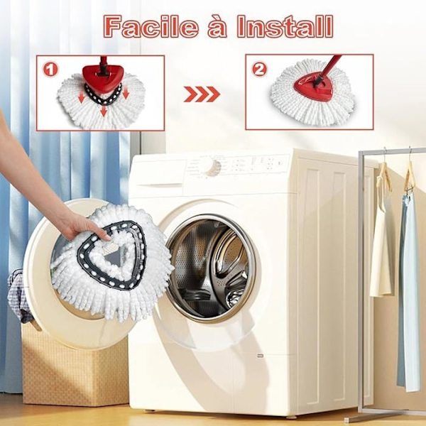 [RM]GFRED 3-pak Microfiber Mop Replacement Compatible with Vileda Turbo 3 in 1 EasyWring and Clean Mop Refill