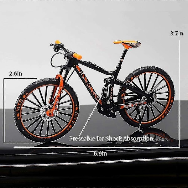 [RM]Mini 1:10 Alloy Bicycle Model Desktop Simulation Ornament Finger Mountain Bikes Toy Orange