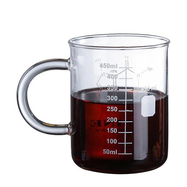 450ml Dubbelväggig Mugg Glas Bägare Mjölk Frukost Kaffekopp Högtemperaturbeständig Mätkopp