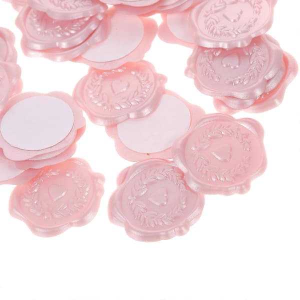 Hjertemønster Voksseglklistremerker for dekorasjon Selvklebende 200 stk Rosa Pink 3X3cm