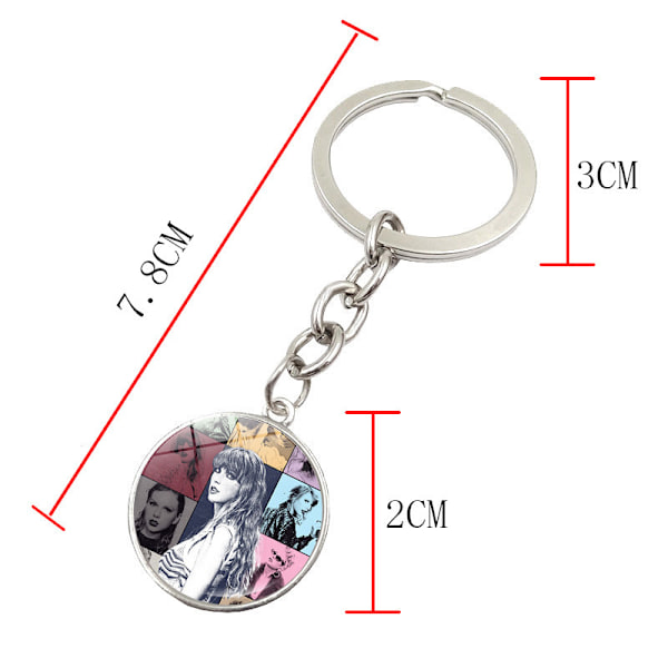 2 st Taylor Swift 1990 Album Charm Nyckelring Hänge style 2