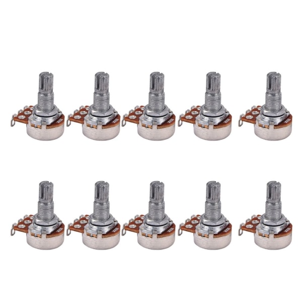 10 st 18mm lång potentiometer med delad axel för bas elgitarr b50k