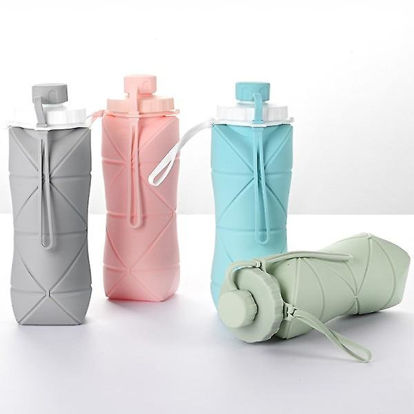 600ml Vikbar Silikon Vattenflaska Sport Vattenflaska Utomhus Resa Bärbar Vattenkopp Löpning Cykling Camping Vandring Vattenkokare Grey