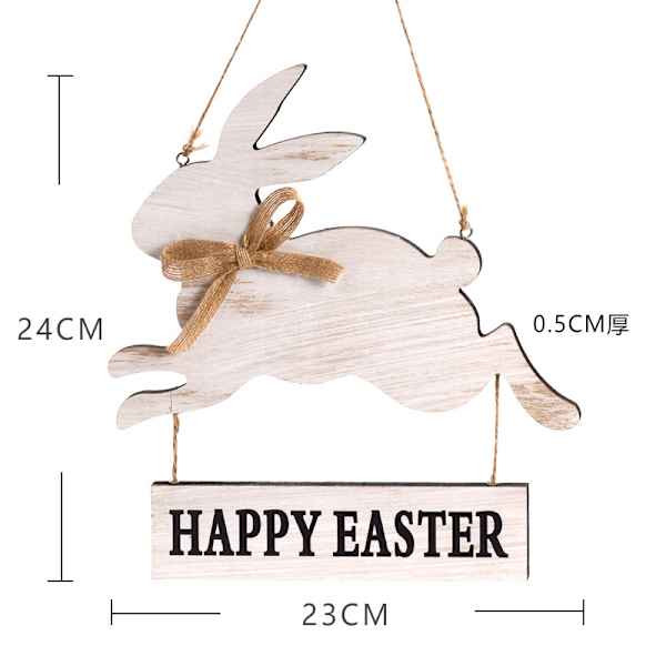 Glad påsk kanin dörr vägg hängande dekoration träplakett skylt Rabbit