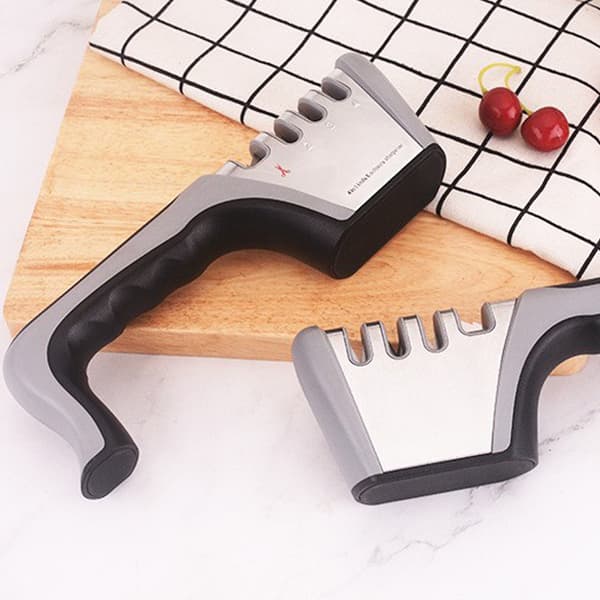 [RM] 4-in-1 Knife Sharpener - Professional with Scissor Sharpener - 4-Position Pull-Through Sharpener for Kitchen Knives