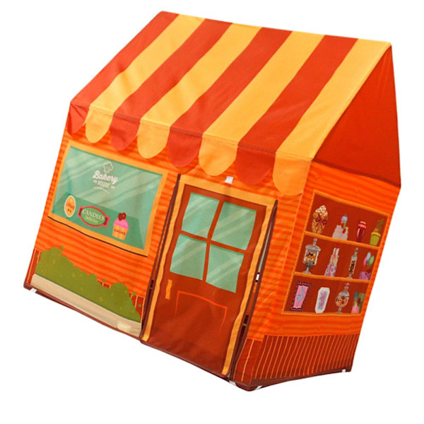 Hopfällbart Pop Up Lekhus Lektält Speltält Barn Inomhusleksak Orange