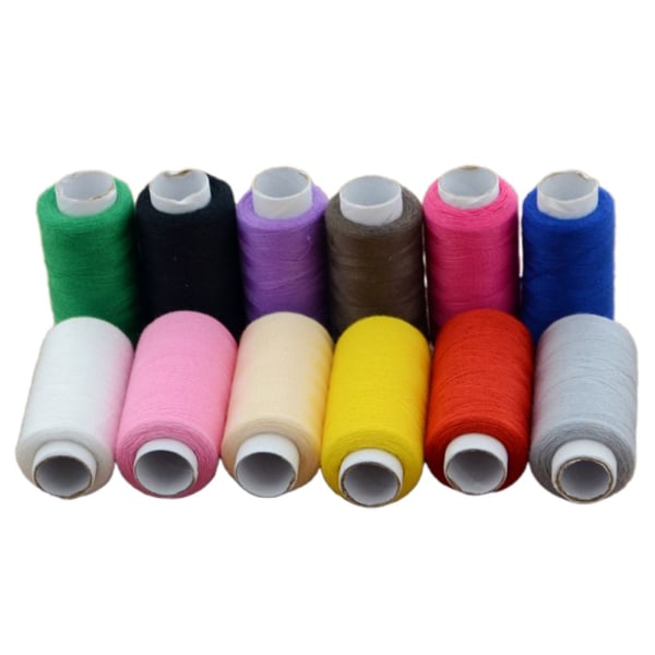 12-delad sytråd Polyestertrådsats för symaskiner Flerfärgad