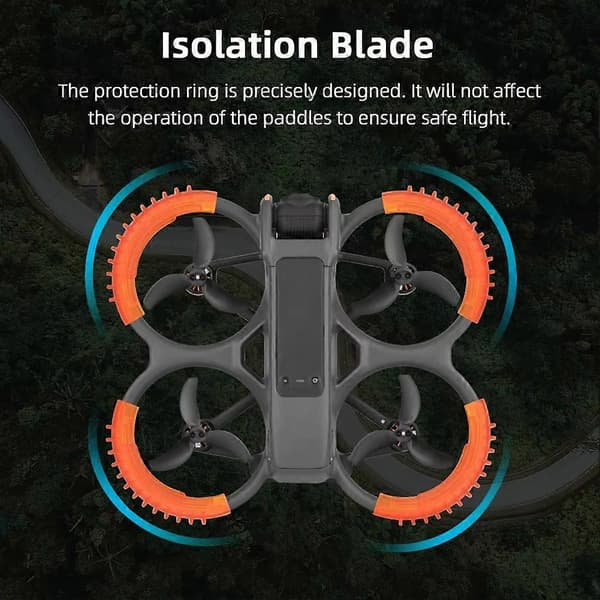Dronepropellbeskyttere for DJI Avata 2, lette støtfangerringer, anti-fallbeskyttelse, forbedret sikkerhetstilbehør svart Black