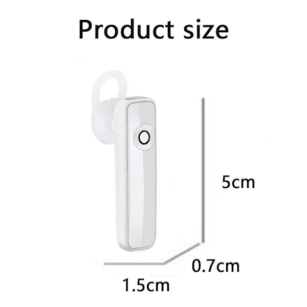 Bluetooth Headset Trådlöst Mobiltelefon Headset V4.1 Med Mikrofon Brusreducering Handsfree Bilkörningshörlurar Kompatibla Med Iphone Android Alla Sma white