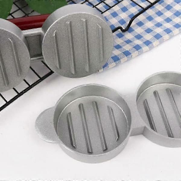 Mini Hamburgerpress Non-stick 3-facks Liten Burger Patty Maker Trippel Nötköttsform för Mac