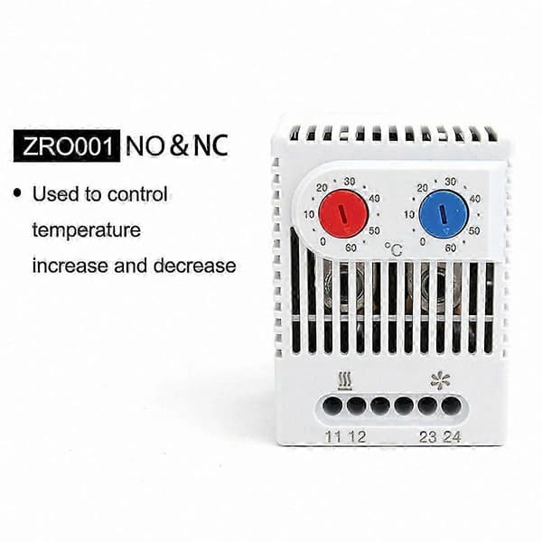 Mini Termostat til Skabe, Kompakt Mekanisk Temperaturregulator White KTO011