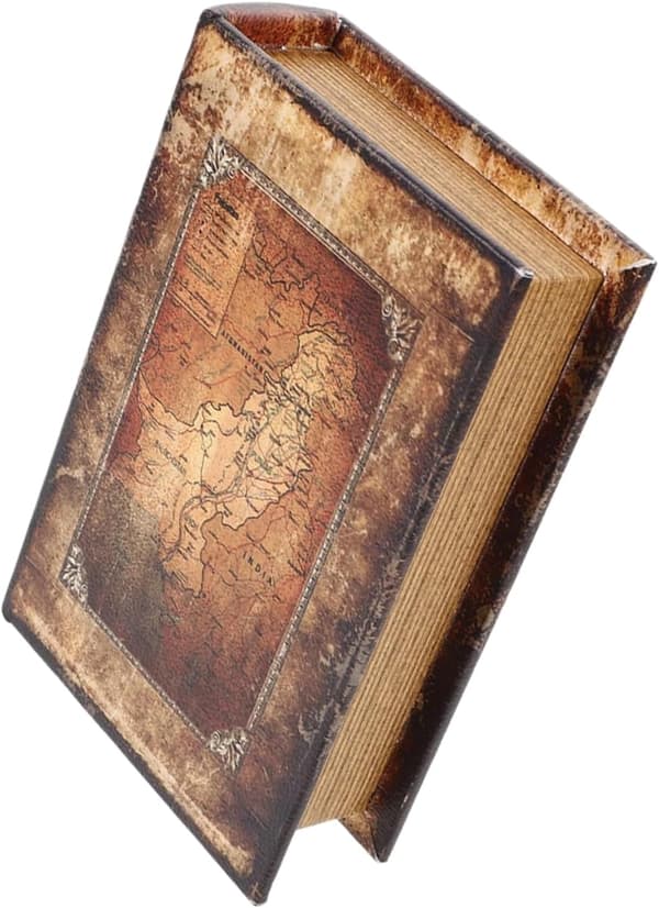 [RM] Hollow Book Storage Box with Retro Shelf Decor, Secret Display Prop for Coffee Table, 24×17×6 cm