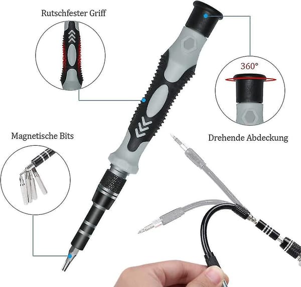 Precisionsbitsats, bärbart reparationskit för dator/laptop/iPhone/glasögon, mini-handverktyg