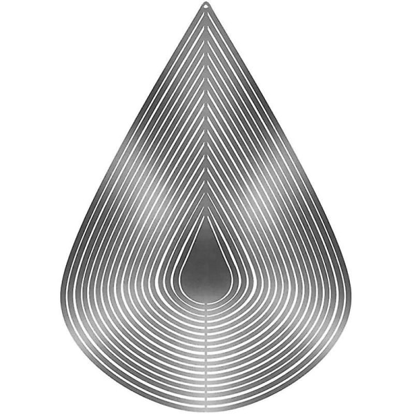 360 roterande metall vindspel Silver, droppformade vindspel