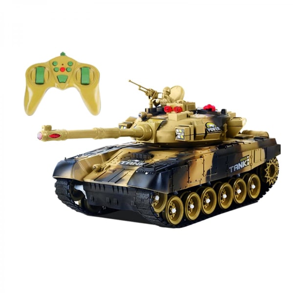 13\" RC Militär Tankbil Fjärrkontroll Tank Leksak Present Till Flickor Pojkar Brun