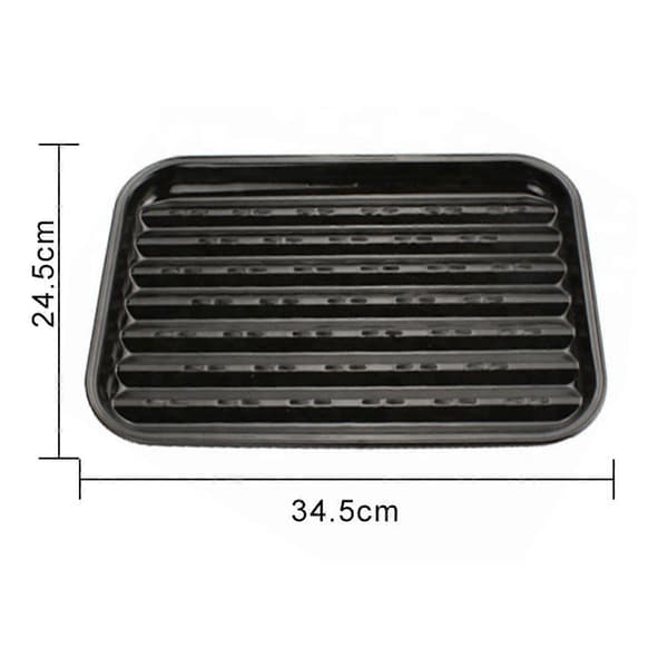 Gjenbrukbart grillbrett i emalje, grilltilbehør, 34,5*24,5 cm, svart