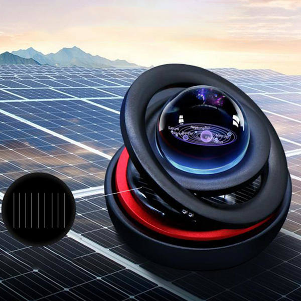 Svart Bil Solcellsdriven Magnetisk Rotation Flytande Glob Ornament Hemmakontor Gåva