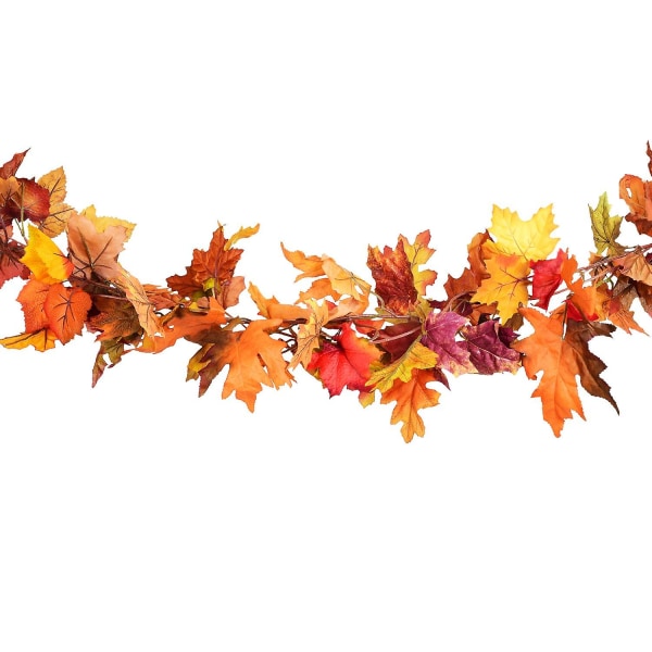2-pack höstgirland lönnlöv, 5,9 fot/styck hängande vinranka girland höstlöv garland Thanksgiving-dekor för hemjul