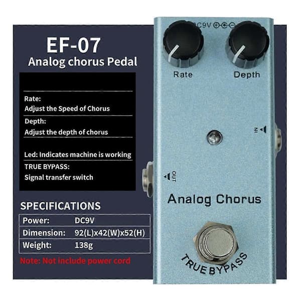 Elektrisk guitar effektpedal Mini Analog Chorus Basguitar Pedaler Analog Chorus