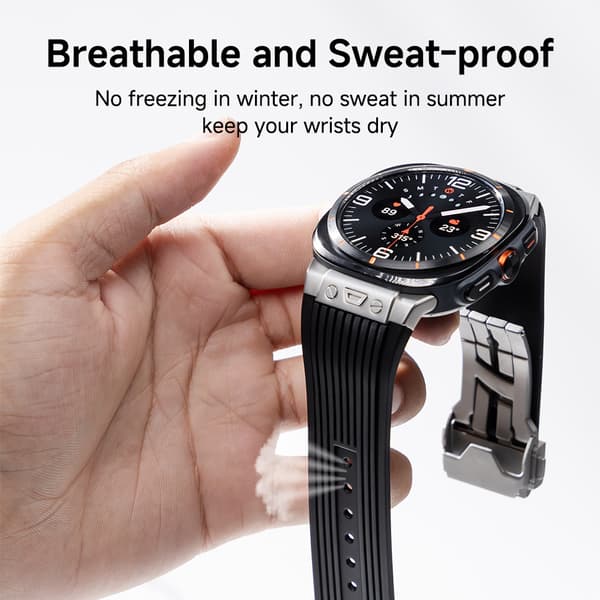 Premium silikonrem til Samsung Galaxy Watch 7 47mm Ultra Sort Black 50