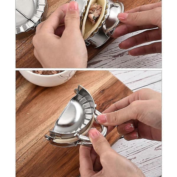 7-delars set med degformar i rostfritt stål för dumplings, jiaozi och ravioli