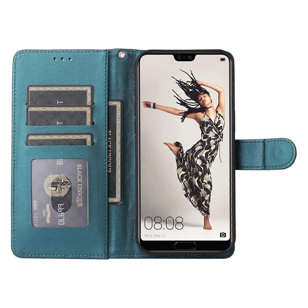 [RM] Læder Flip-etui til Huawei P20 Pro Green