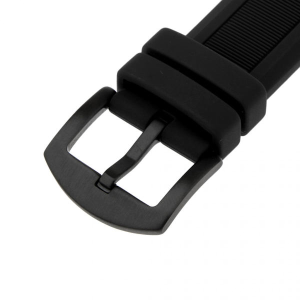 24mm Sport Ersättningsarmband Svart Silikongummi Svart