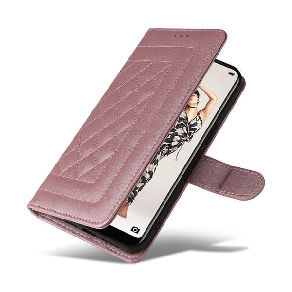 [RM] Læder Flip-etui til Huawei P20 Pro Rose Gold