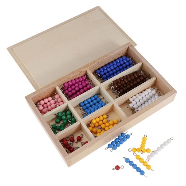 Montessori Matematikmaterial Nummer 1-10 Pärlstång Barn Tidig Pedagogisk Leksak