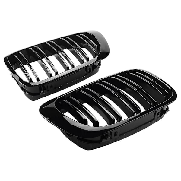 [RM]2 par blank sort dobbeltribbet grill M-stil modificeret bageste sorte grill til E46 2 døre