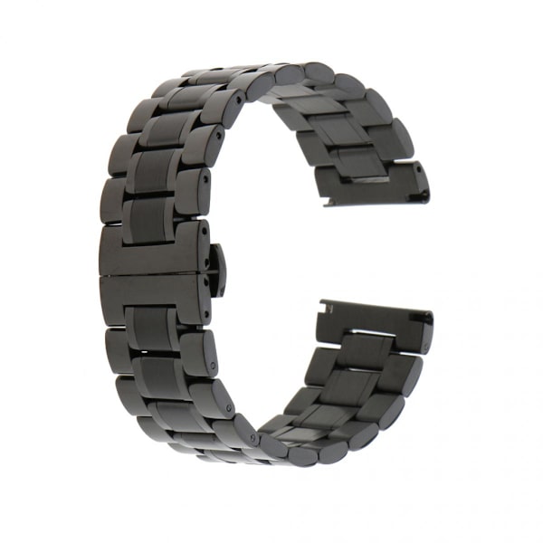 Armband för män i rostfritt stål dubbel lås svart 24mm