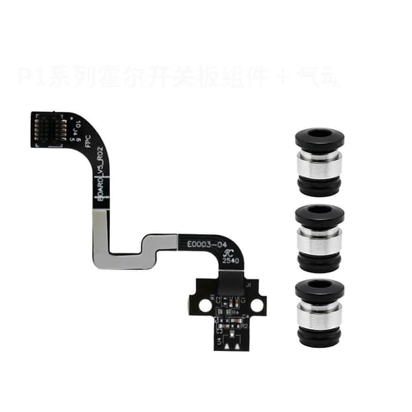 2X til Bambu Lab P1S P1P ekstruder filament sensor dele med pneumatisk stik Hall switch board til P1 serie printer Black