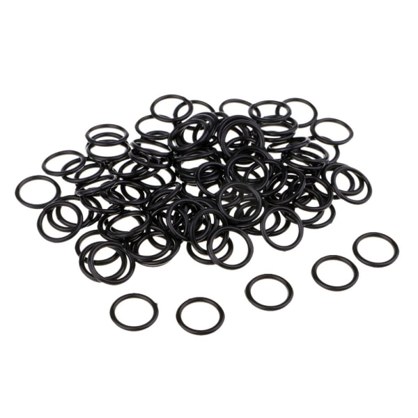 100 st Nylon BH-band Justerare Slider O Ring Underkläder Sömnad Hantverk Svart