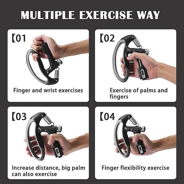 Justerbar Kraftig Handtränare Fitness Hand Exerciser Grepp Handledsträning Öka Styrka Fjäder Finger Nyp Expander