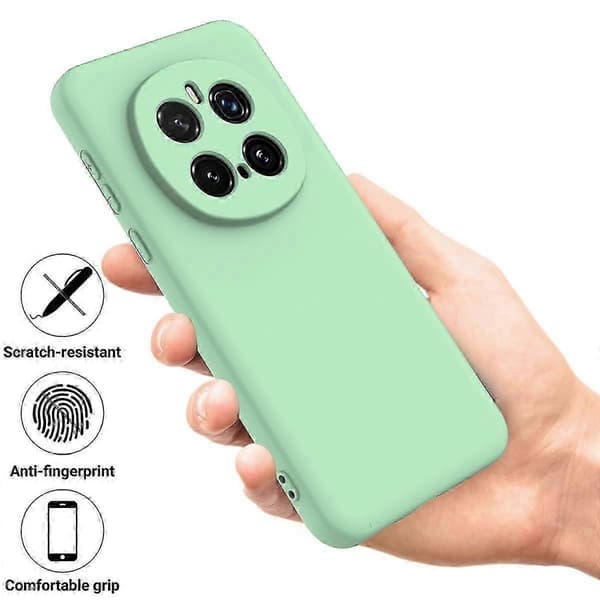 [RM] Stöttåligt mobilskal i flytande silikon med enfärgad design Green For Honor Magic7 Pro