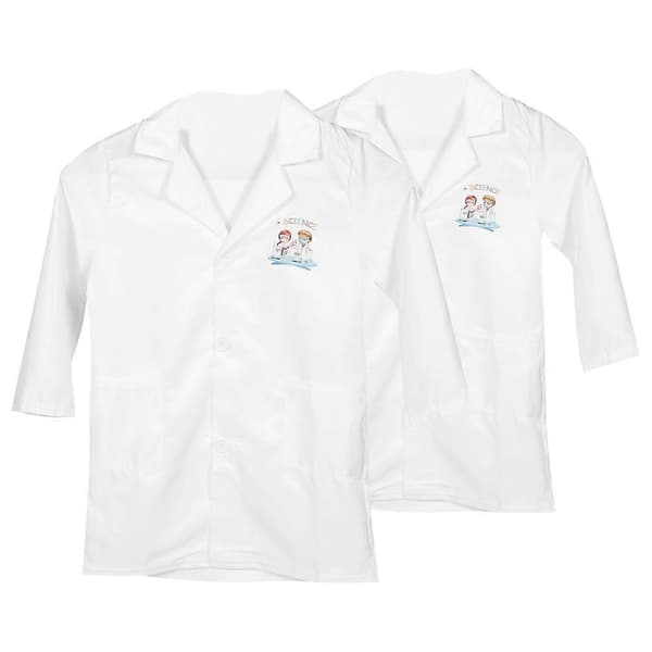 Barnas laboratoriefrakk for vitenskapelig rollespill 2 stk hvit polyesterkostyme