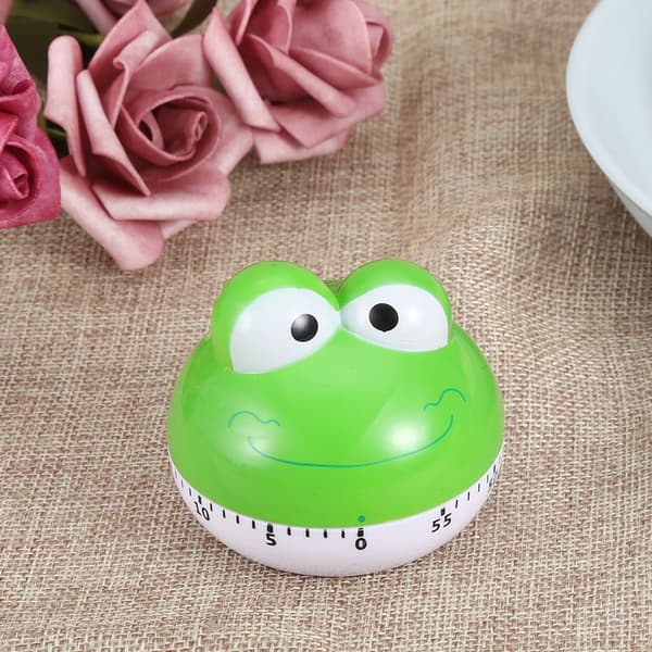 [RM]Green Frog Kitchen Timer Cute Manual Animal Shape Cooking Timer for Accurate Timing