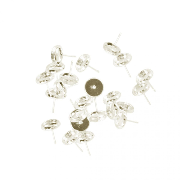 24 st tomma 8mm örhängebrickor cabochon infattning smycken diy guld
