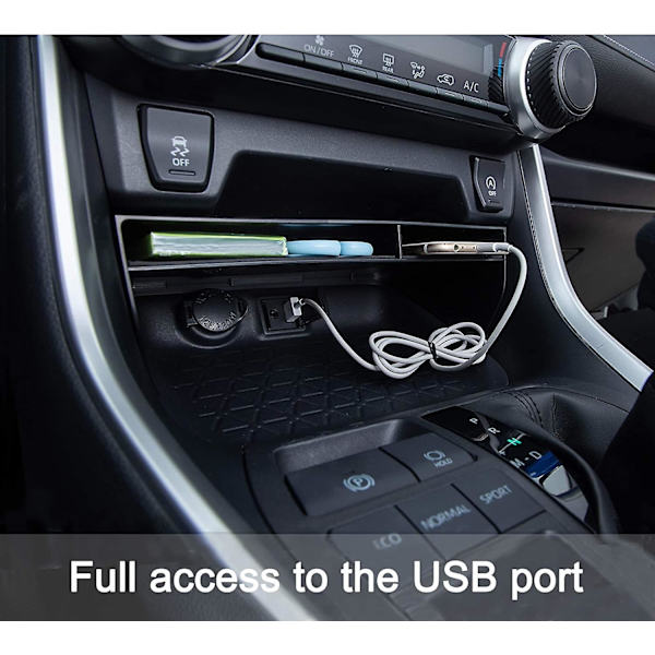 Mittkonsol Organizer Kompatibel Med Toyota Rav4 2021 2020 2019, ABS Material Insats Fack Växelspak Sekundär Förvaringslåda - Uppgraderad Design