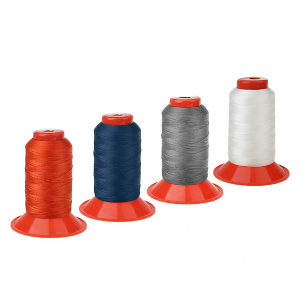 Set med 4 stycken 500 meter stark nylontråd sytråd för ryggsäck tält vit+mörkblå+orange+mörkgrå