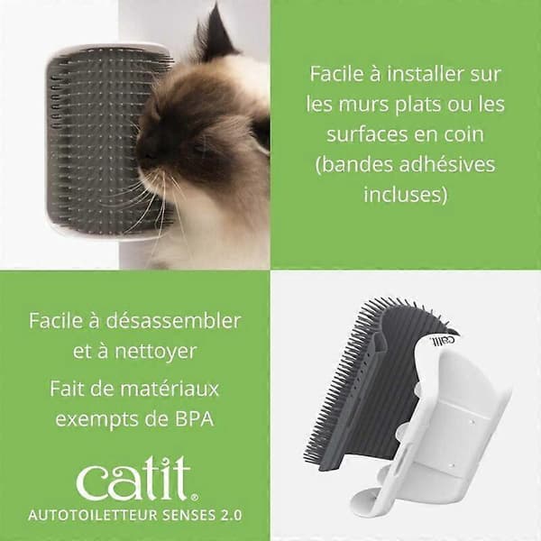Kattborste för hörn, väggmonterad massageborste, leksak för kattmynta