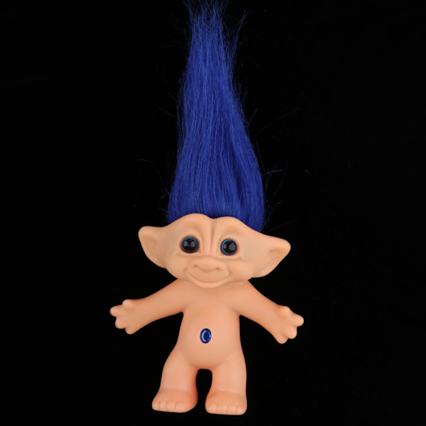Ömtålig dockfigur troll lyckobringande naken mini leksaker samlingar blå