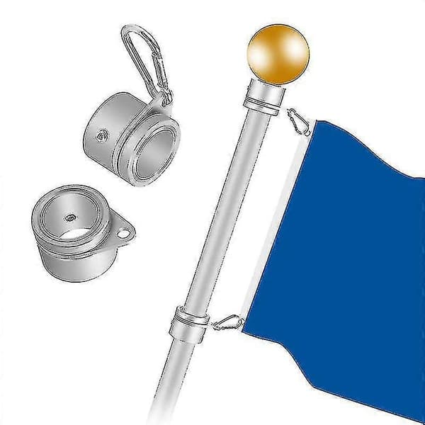 2 stk. flagstangringe Anti-wrap flagstangclips Drejelige 360 roterende flagstangsflagmonteringsringe [MI]