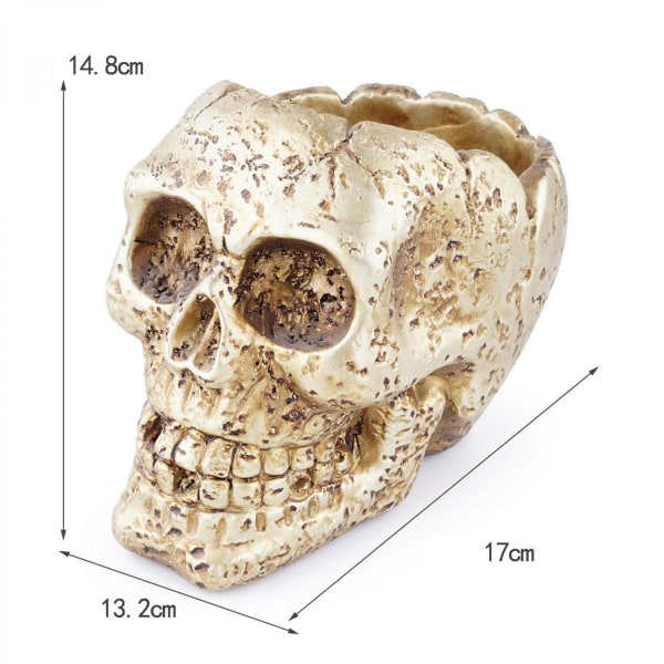 Gotisk Retro Människoskalle Huvud Blomkruka Planteringskärl Sänglåda Behållare Hem Bar Dekor Bordsdekoration Prydnader